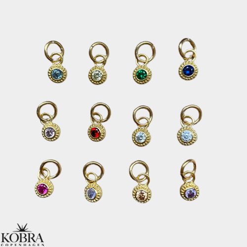 "Poise" Birthstone charm i guld / find din mnedssten
