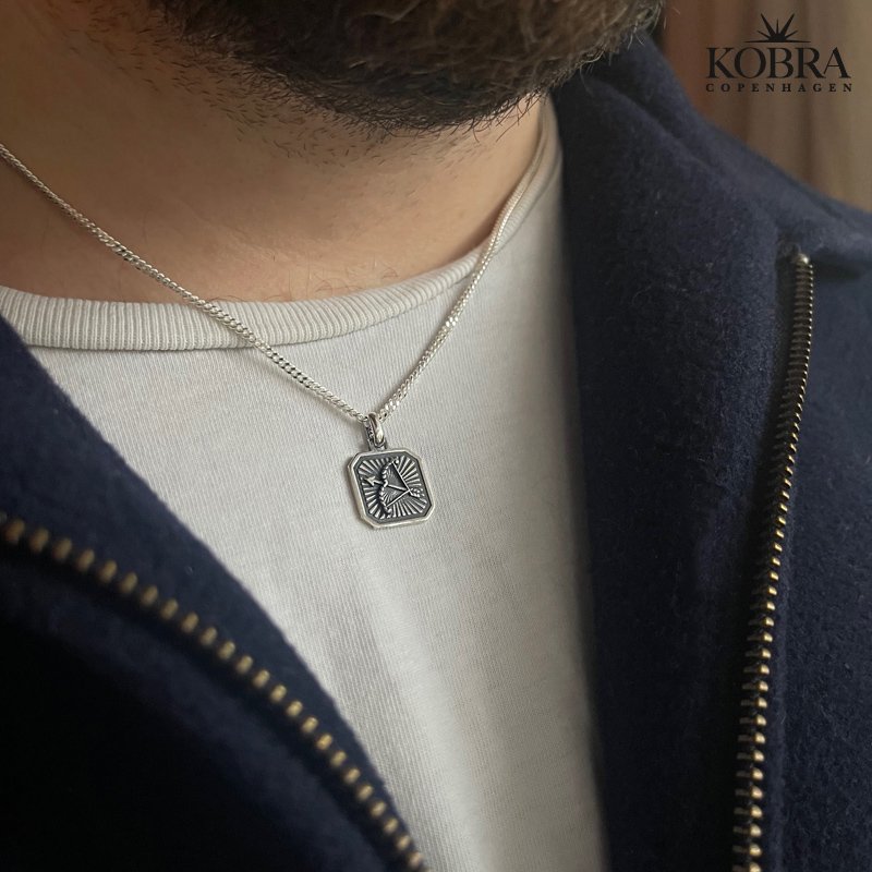 "Icon" stjernetegns halskde i sterling slv med panzerkde