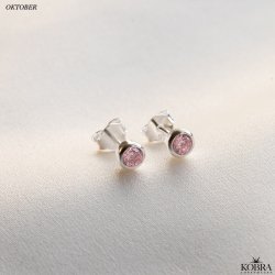 Birthstone silver earrings - find your month