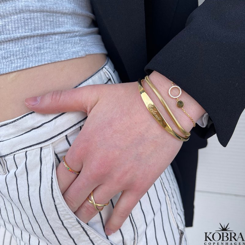 "Hawaii" 18 karat forgyldt ring med multifarvet sten