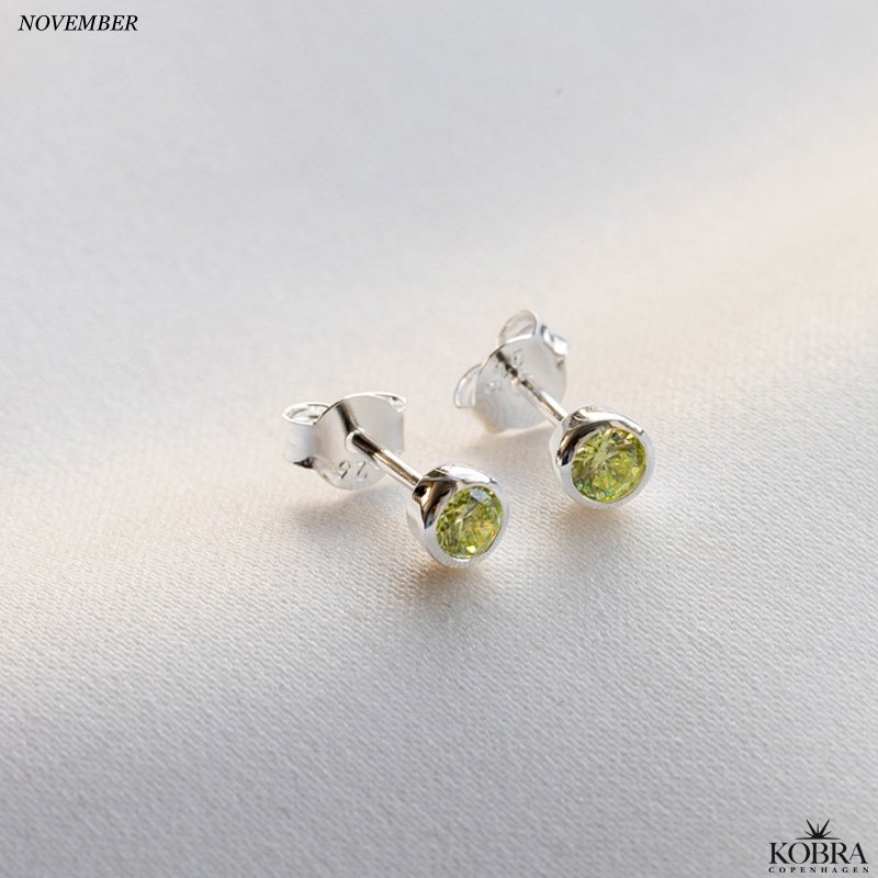 Birthstone silver earrings - find your month