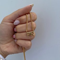 "Nevada" panzer necklace with your initials in 18 carat gold plated