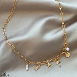 "California" gold necklace with your charms