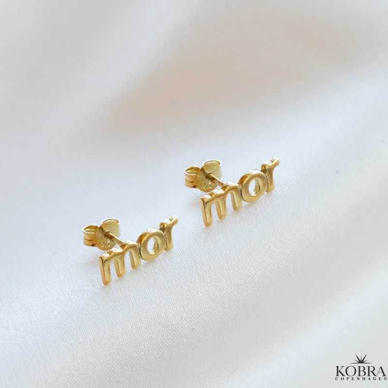 "MOR" �reringe i 18 karat forgyldt