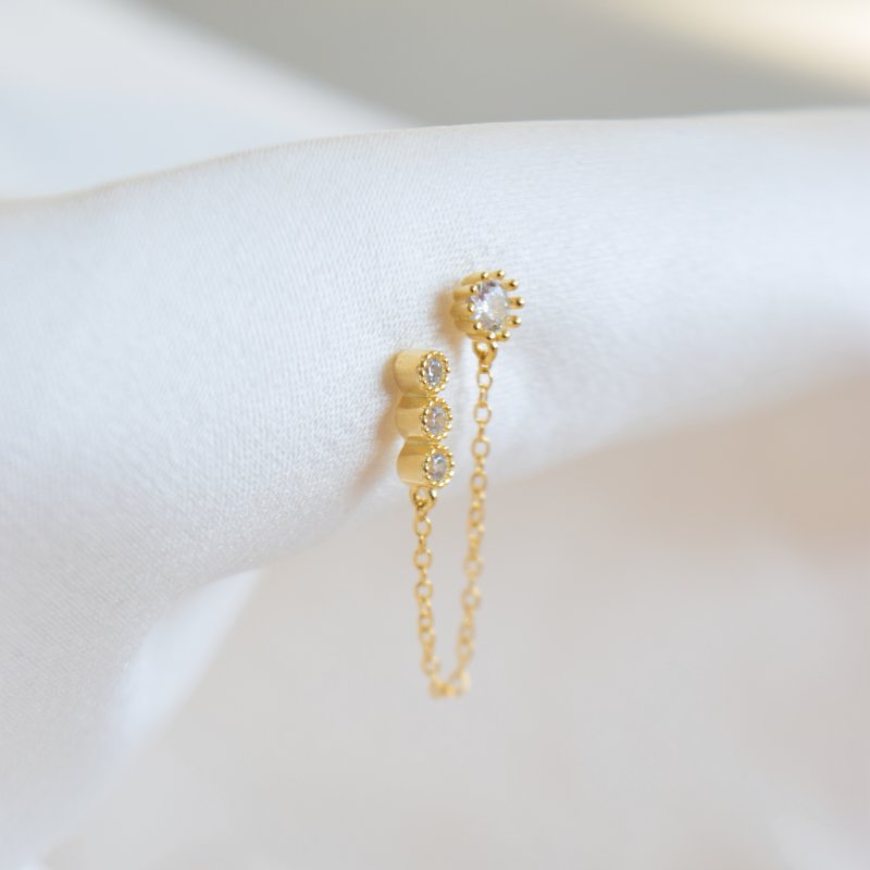 "Iris" guld k�de �rering til 2 huller (s�t)