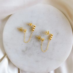 "Iris" guld k�de �rering til 2 huller (s�t)