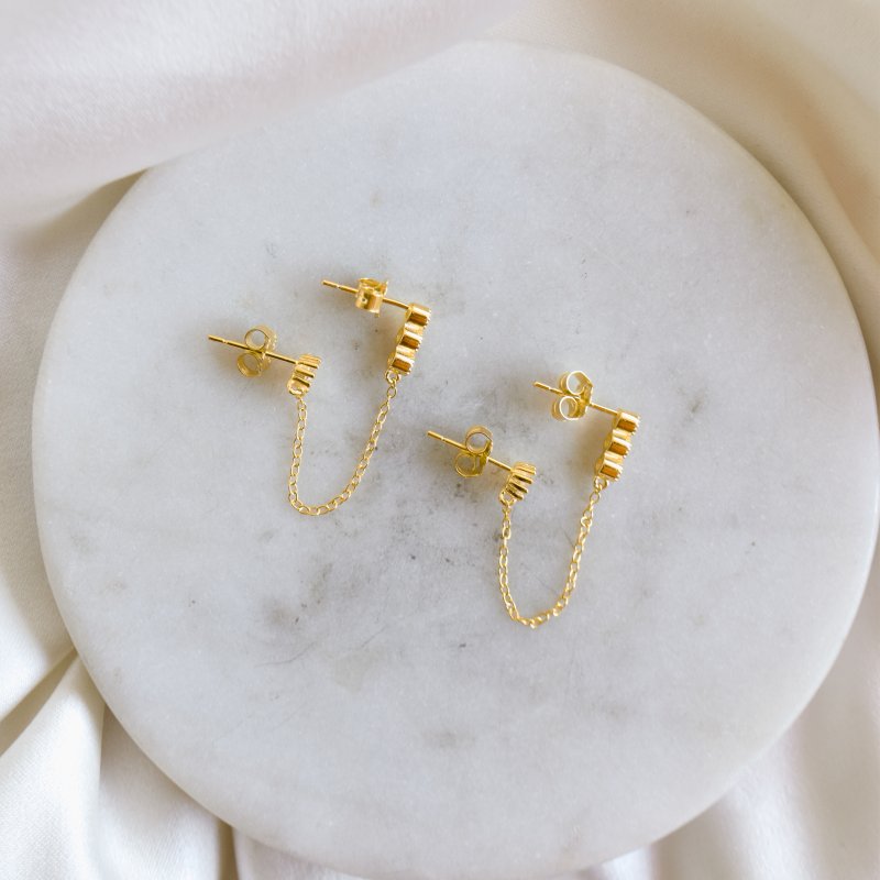 "Iris" guld k�de �rering til 2 huller (s�t)