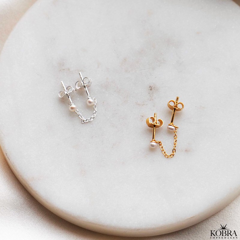 "Margrethe" slv reringe med perler til 2 huller