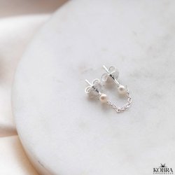 "Margrethe" slv reringe med perler til 2 huller