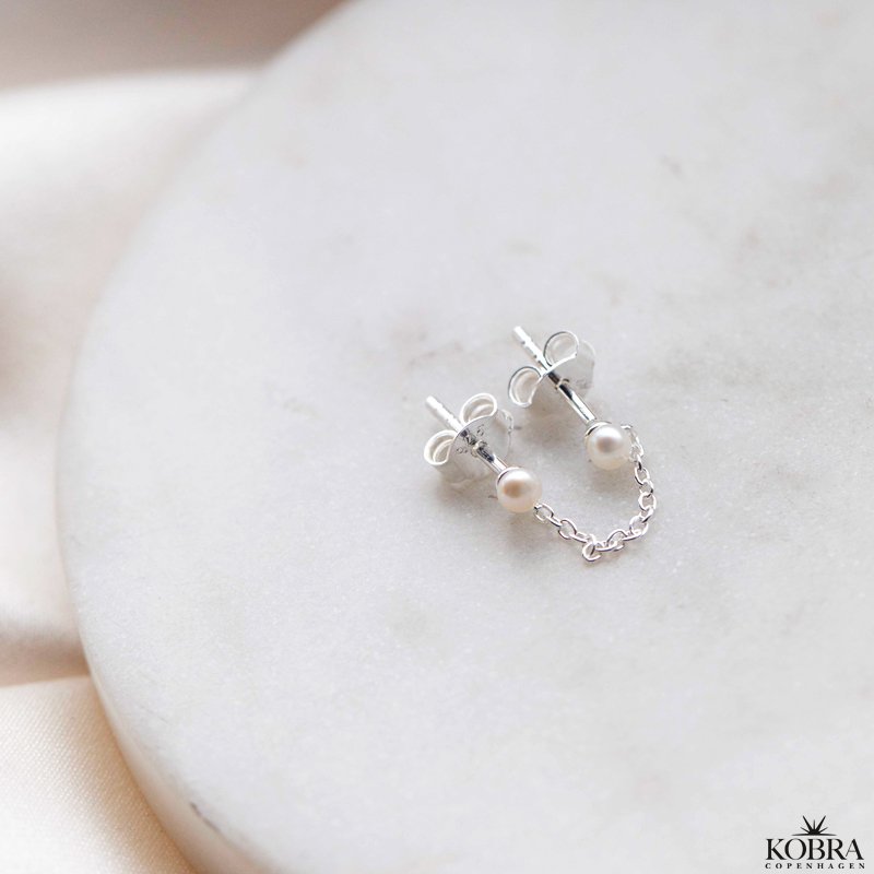 "Margrethe" slv reringe med perler til 2 huller