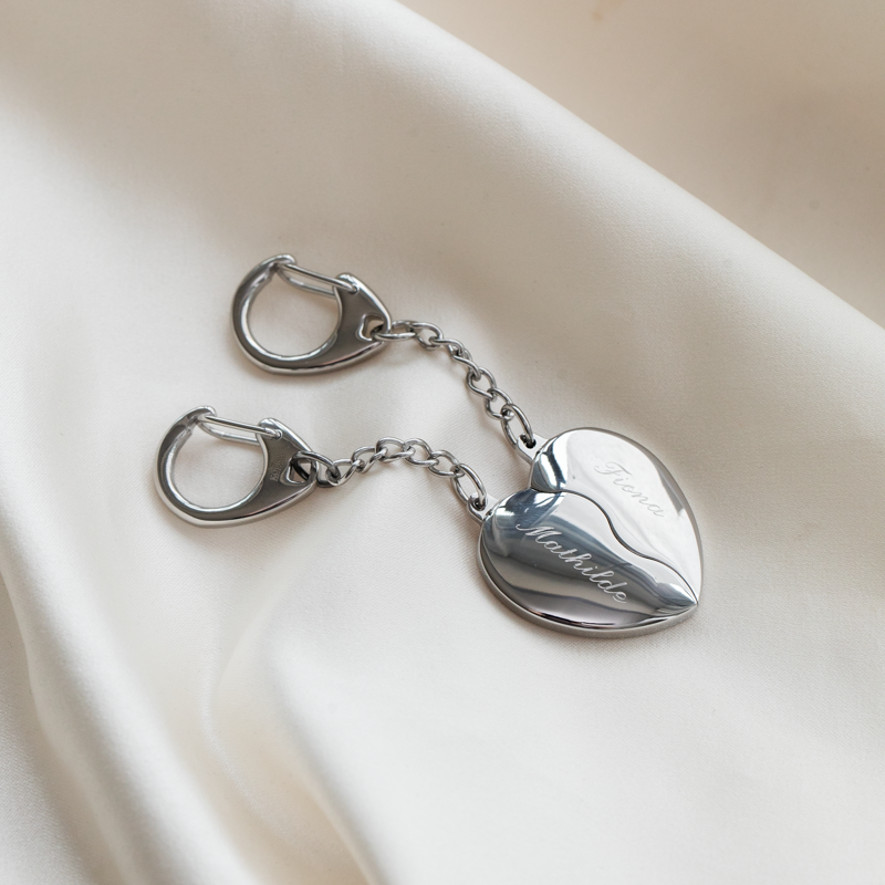 "Love-Link" Steel Keychain Set with Engraving