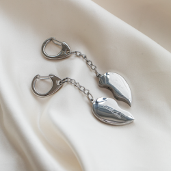"Love-Link" Steel Keychain Set with Engraving