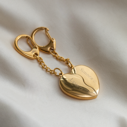 "Love-Link" Steel Keychain Set with Engraving