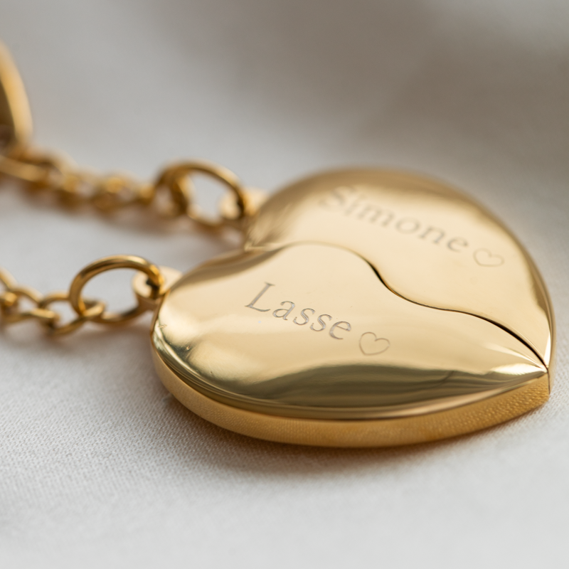 "Love-Link" Steel Keychain Set with Engraving