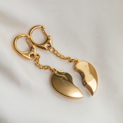 "Love-Link" Steel Keychain Set with Engraving