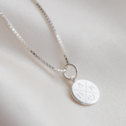 "Anna" Mini ID Tag with Cross Engraving in Silver