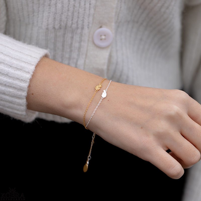 "Bestie" Hammered Split Heart in Silver &amp; Gold-Plated Silver