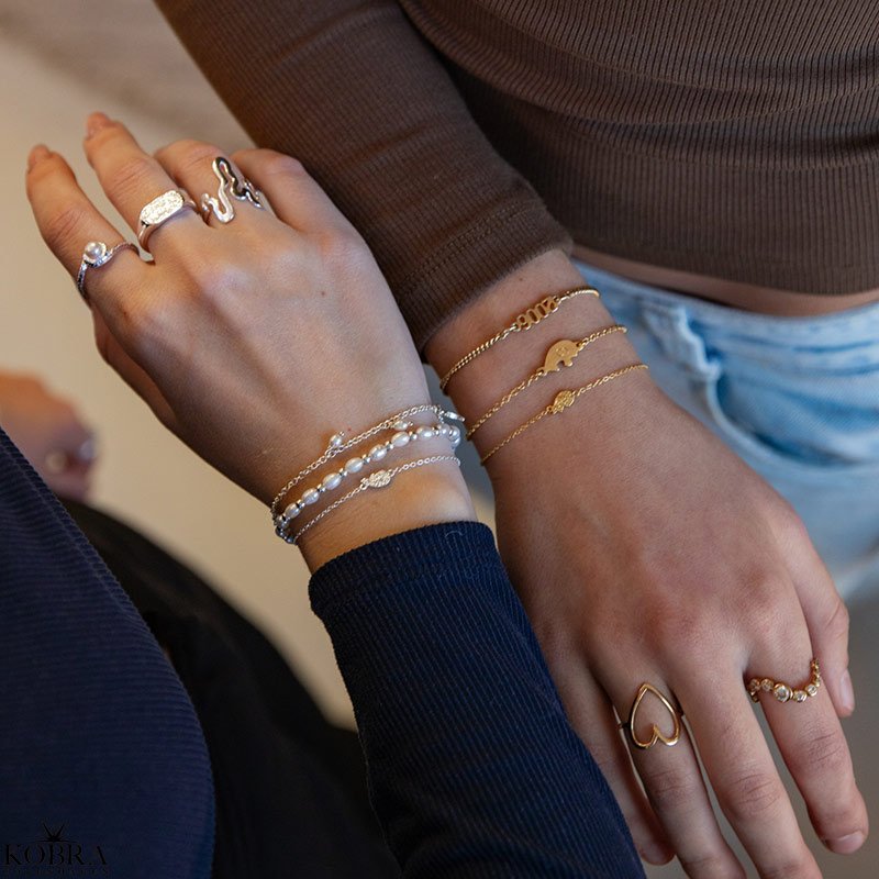 "Bestie" Hammered Split Heart in Silver &amp; Gold-Plated Silver