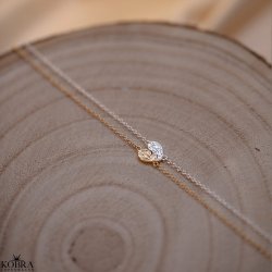 "Bestie" Hammered Split Heart in Silver &amp; Gold-Plated Silver