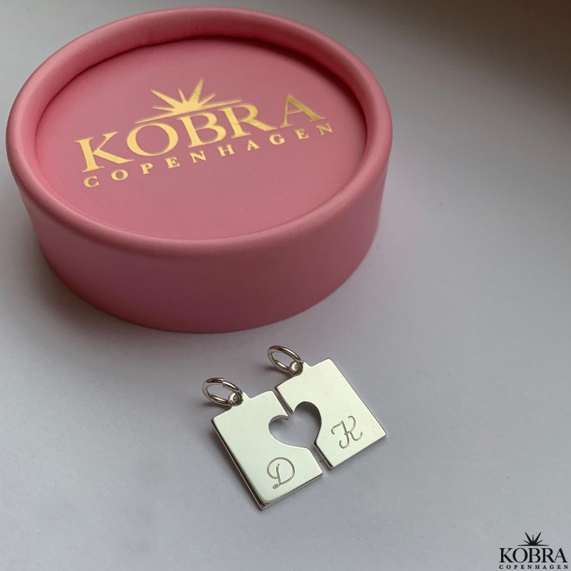 "Together forever" halskde med hjerte i slv