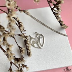 "Soulmate" slv hjertehalskde med dine bogstaver 