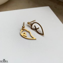 "Soulmate" 2 delt guld hjerte reringe med dine bogstaver