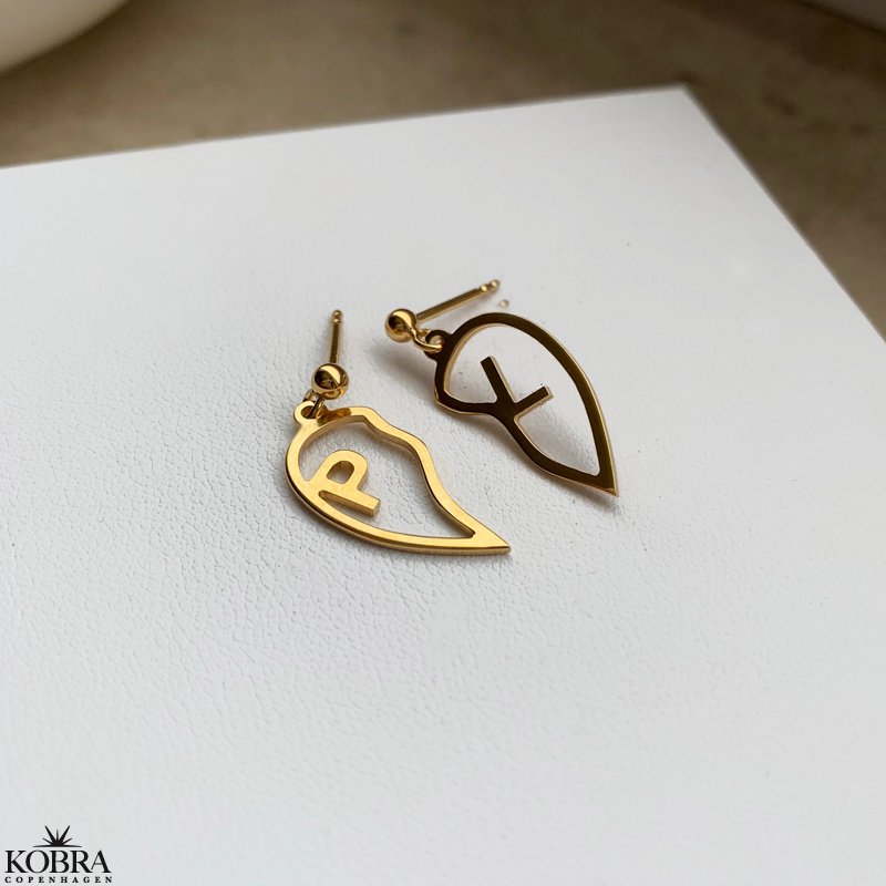 "Soulmate" 2 delt guld hjerte reringe med dine bogstaver