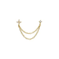 "Amelia" Flower Chain �rering, Gold Plated Silver