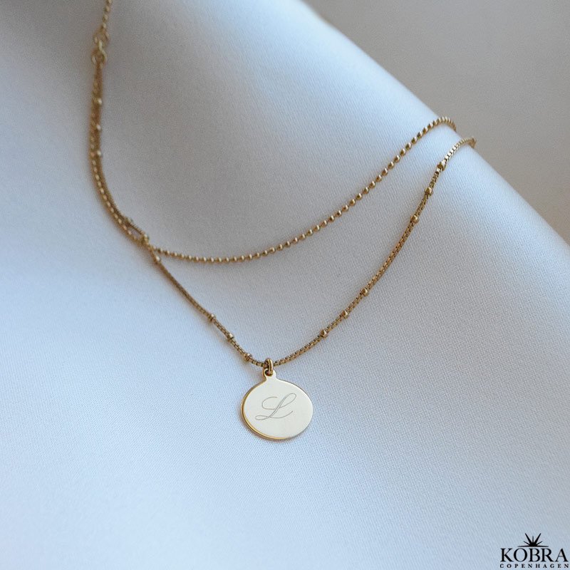 "Eternity" 2i1 guld halskde med din gravering