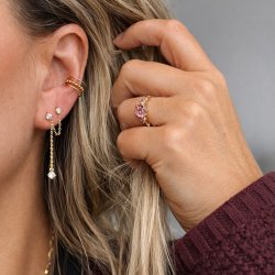 "Eliana" earcuff med kugledesign i 18k forgyldt s�lv