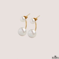 Pearl earrings "Dagmar" in gold with 2 pearls