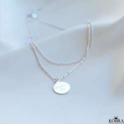 "Eternity" 2 in 1 necklace in silver with small amulet