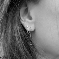 "Perry" slv reringe med sten og kde til 2 huller i rene