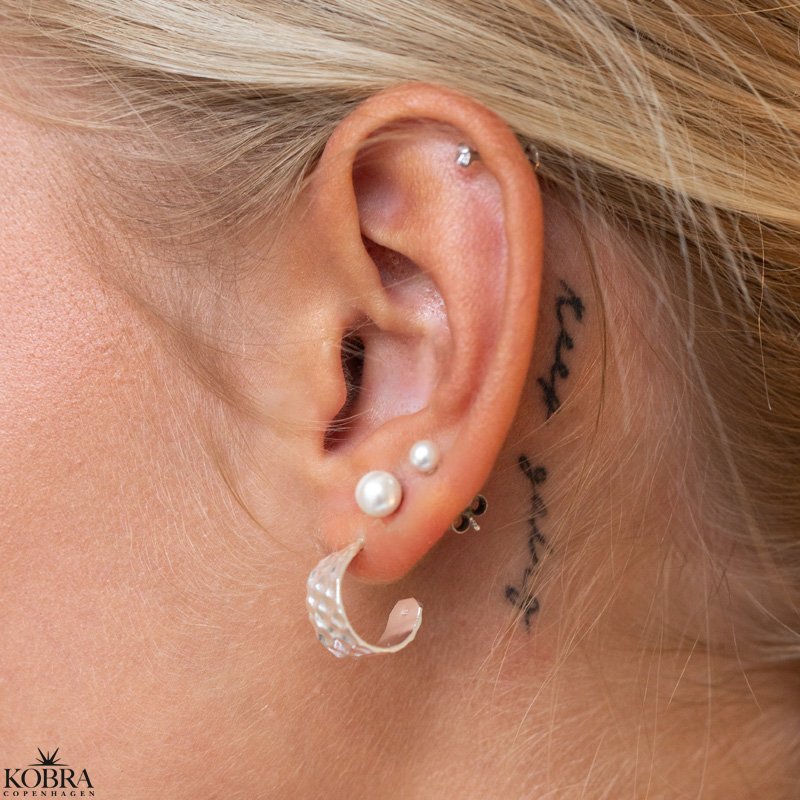 "Misty" brede hammerslede hoops i slv