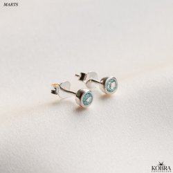 Birthstone silver earrings - find your month