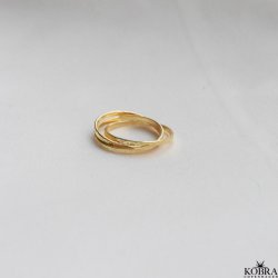 "Hattie" 18 karat forgyldt hammerslet 3i1 ring