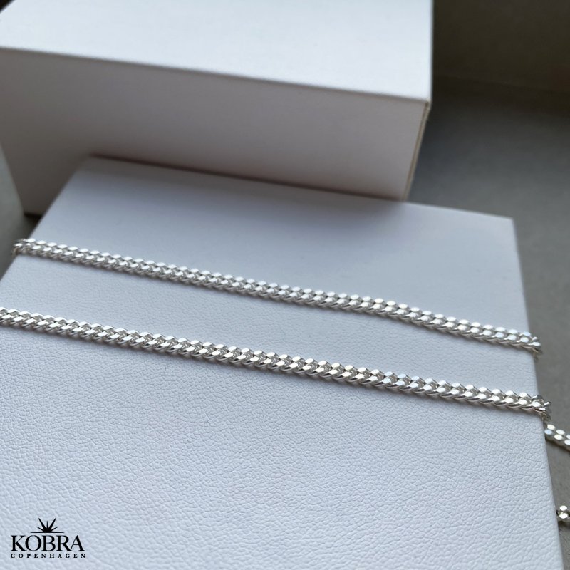 "Clinton" 3mm panzer halskde i sterling slv til herre