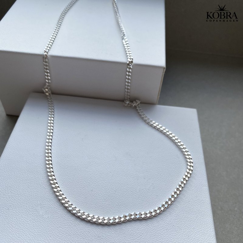 "Clinton" 3mm panzer halskde i sterling slv til herre