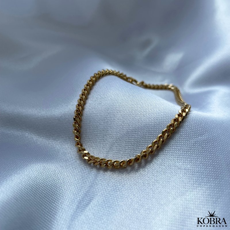 "Clinton" 3mm panzer armbnd forgyldt med 18 karat