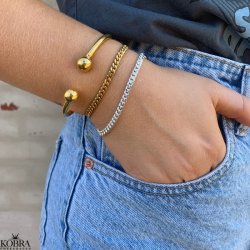 "Clinton" 3mm panzer armbnd forgyldt med 18 karat