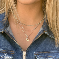 "Clinton" 3mm panzer halskde i sterling slv eller 18 karat forgyldt