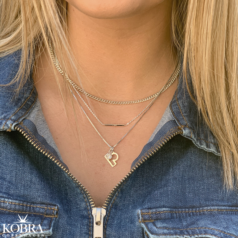 "Clinton" 3mm panzer halskde i sterling slv eller 18 karat forgyldt