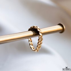 "Clinton" 18 karat forgyldt panzerkde ring