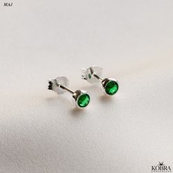 Birthstone silver earrings - find your month