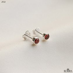 Birthstone silver earrings - find your month