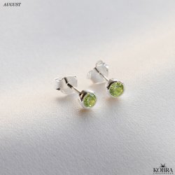 Birthstone silver earrings - find your month