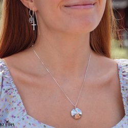 "Ciro" 8 kantet slvmedaljon med sten