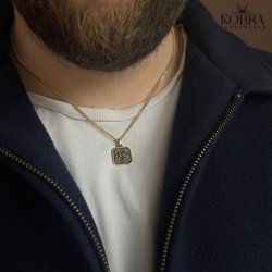 "Icon" 18 karat forgyldt stjernetegnshalskde med panzerkde