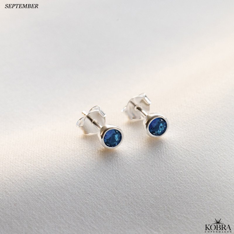 Birthstone silver earrings - find your month