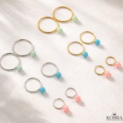 "Poppy" hoops med farvede perler